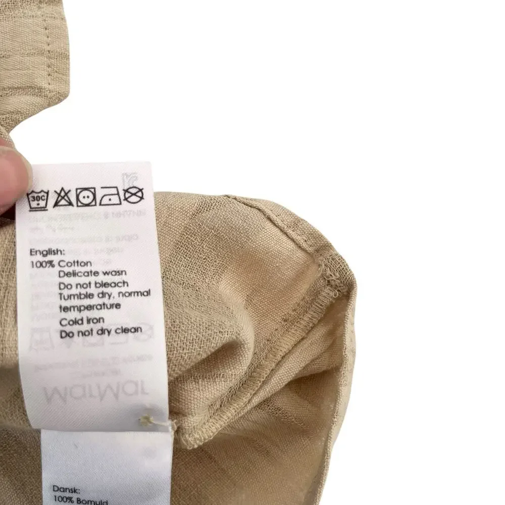 MarMar Copenhagen Boys Tan Cotton Short Sleeve Shirt 12M NWT Designer Lux